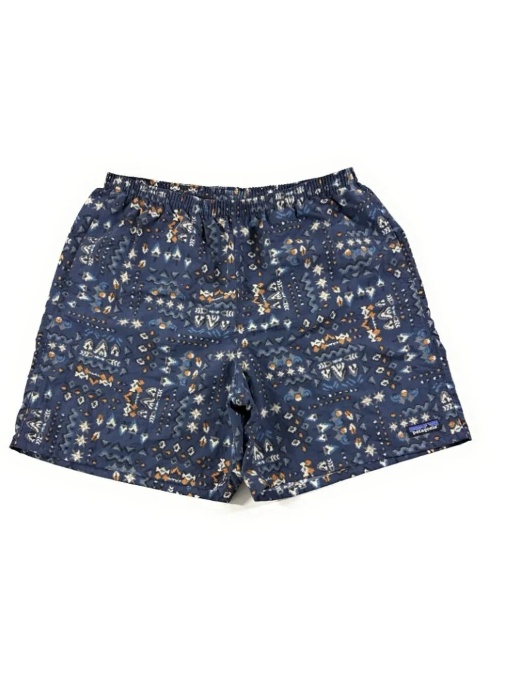 Patagonia Mens Baggies Shorts Size Large Swim Trunks Blue Aztec Print